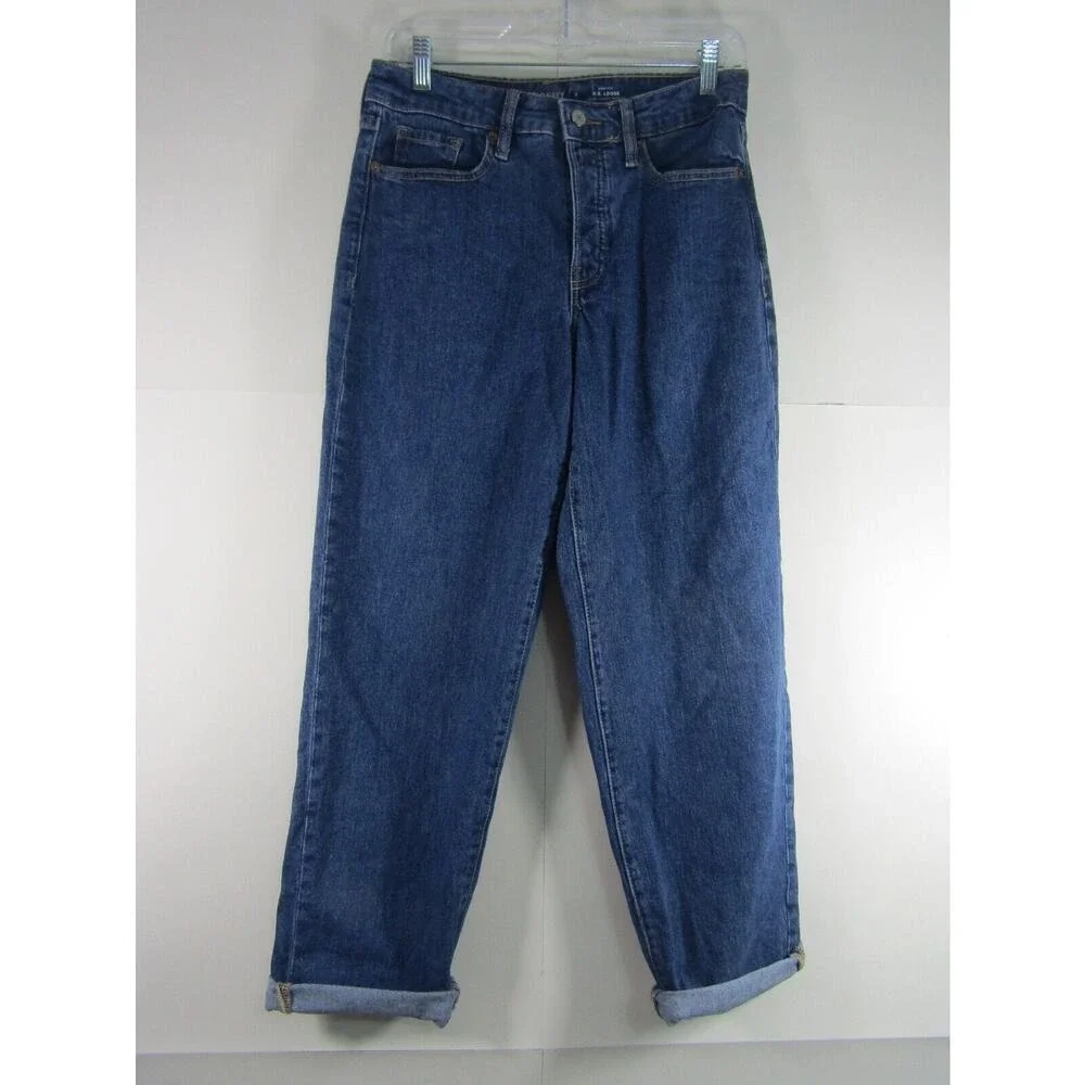 Old Navy OG Loose High‎ Rise Denim Jeans Womens 4 Indie Streetwear Rolled Hem